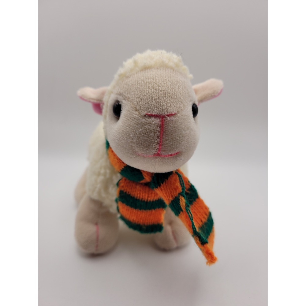 Irish Softies Shamrock Gift Co Lamb Plush Kids 5in Cream Irish Scarf